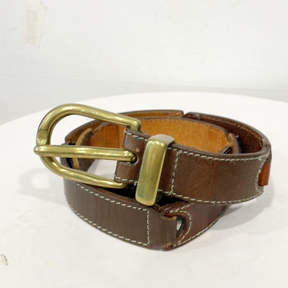Fossil Genuine Leather Women Belt BT7025 Tricolor Segmented Bridle Sz Med
